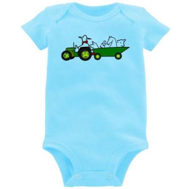 Imagem de Body Bebê Fazendeiro - Foca na Moda, Azul bebê, M