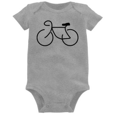 Imagem de Body Bebê Bicicleta Traços - Foca na Moda, Cinza, GG