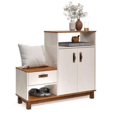 Imagem de Sapateira Cômoda Quarto Armário Aparador Hall de Entrada com Banco Ass