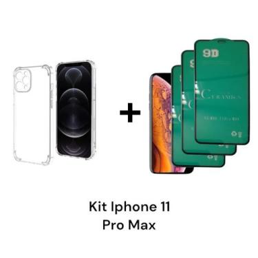 Imagem de 1UN Capinha Anti Impacto Transparente Para Iphone 11 PRO MAX + 3UN Pel