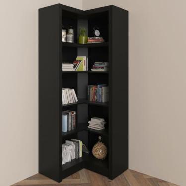 Imagem de Estante Escritório de Canto Aberto 5 Prateleiras ME4132 Preto - Tecno 