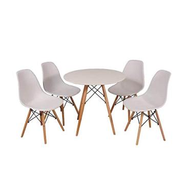 Imagem de Kit Mesa Jantar Eames Eiffel 120cm + 4 Cadeiras Eames Eiffel - Branca