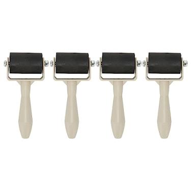 Imagem de 4PCS Rubber Brayer Roller Set Flexible Uniform Craft Rollers with Skid resistanted Handle for Painting Stamping Printmaking DIY Projects Ideal for Artists Crafters and Hobbyists