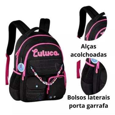 Imagem de Kit Mochila Lancheira Estojo Juvenil Da Youtuber Luluca, PRETA