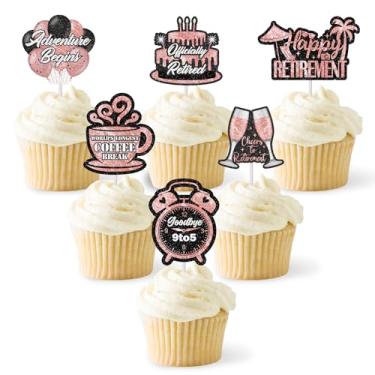 Imagem de 18pcs Rude That You're Leaving But Ok Cupcake Toppers Going Away Party Decorations Glitter Pink We Will Miss You Set with Good Luck Hanging Swirls Honeycomb Centerpieces for Farewell Decorations Party