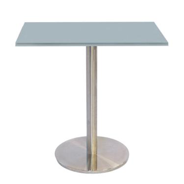 Imagem de Mesa Bistrô Beta 112,50 Cm (alt) Disco Redondo Tampo Mdp Quadrado 60 Cm (larg) X 2,50 Cm (alt) Cinza