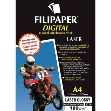 Imagem de Papel Fotográfico Laser A4 GLOSSY Profissional 180G Caixa com 30 Folha