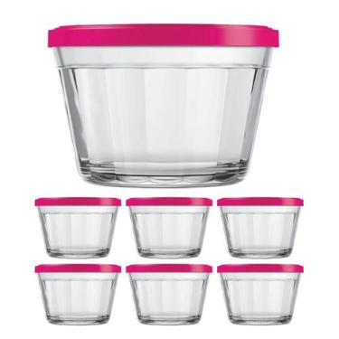 Imagem de Kit Potes Pequeno Americano Tampa Cor Sortida 350ml -  6Un - NADIR FIG
