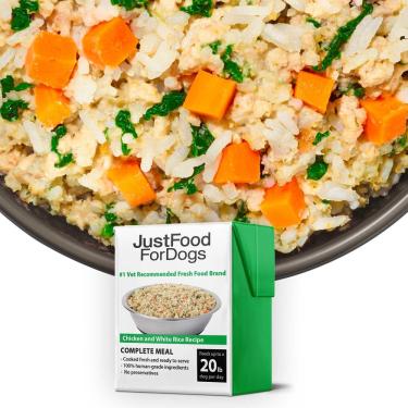 Imagem de Comida úmida para cães JustFoodForDogs Pantry Frango e arroz frescos 375 ml