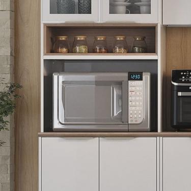 Imagem de Paneleiro Duplo em Aço 4 Portas com Espaço para Forno Dobradiça Slow Motion Renova Branco Neve