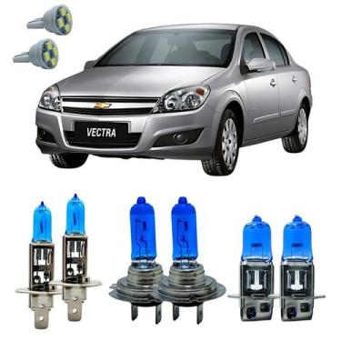 Imagem de Kit Lampadas Super Branca 8500k Vectra 1996 A 2011 + Led T10 - Cinoy/Q