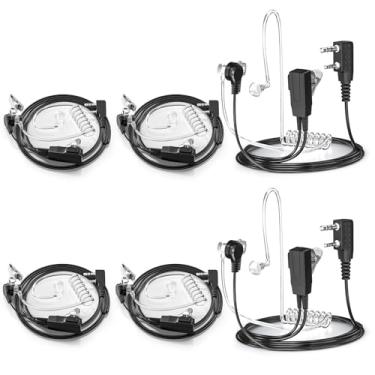 Imagem de JUCJET Fones de ouvido Walkie Talkies (6 unidades) com microfone, tubo acústico de 2 pinos, para rádio bidirecional Baofeng UV-5R JUCJET 888S 88D EP31 UV5RH T20
