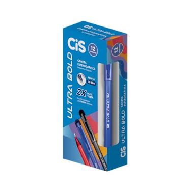 Imagem de Caneta Esferográfica 1.0mm CIS Ultra Bold, Azul, Caixa com 12 unidades