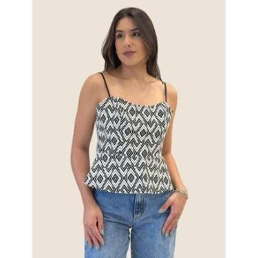 Imagem de Blusa Feminina Geométrica Colcci Cor:;Tamanho:M-Feminino