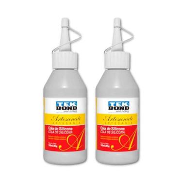 Imagem de Cola de silicone para artesanato Tek Bond transparente 60ml kit com 2 