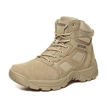 Imagem de Botas trabalho táticas militares masculinas, sapatos trekking, botas de caminhada, botas táticas para caminhadas, caça, trabalho, viagem(Khaki,40 EU)
