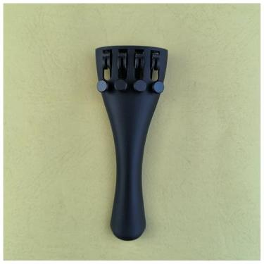 Imagem de Fazipu Tailpiece para violino, tamanho 4/4, afinadores finos ajustáveis, acessórios para violino, preto (3/4)