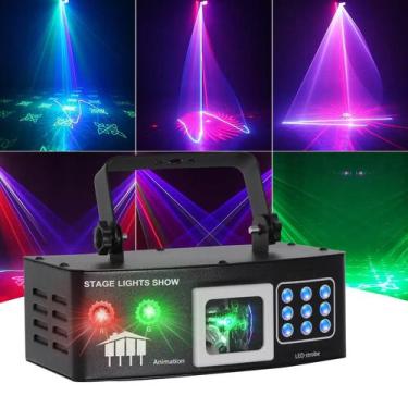 Imagem de Luzes laser AMKI DJ Lights for Parties Pro 4 em 1 RGBW e UV