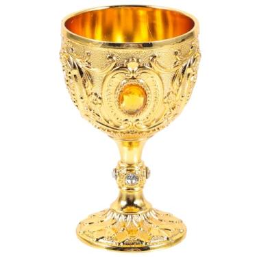 Imagem de SHOWERORO Cálice de cálice vintage em relevo dourado e cobre - copo de licor de vinho de 30 ml para bar doméstico - Taça de altar sagrado pequena e grande retrô para apreciadores de vinho