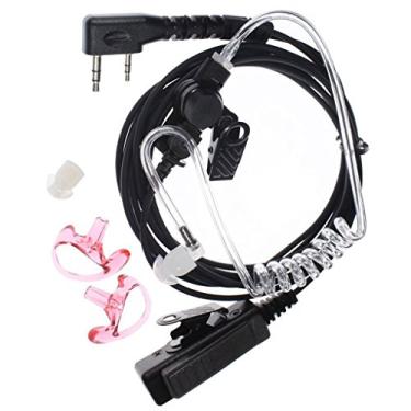 Imagem de Fone de ouvido de 2 fios, bobina para fones de ouvido, kit de vigilância de áudio compatível com Baofeng Radio BF-F8HP BF-F9 UV-82 UV-82HP UV-82C UV-5R UV-5R5+ UV-5RA UV-5RE Kenwood Wouxun Rádio bidirecional de redução de ruído
