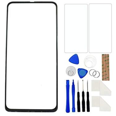 Imagem de FainWan Substituição de lente do painel externo de vidro frontal + kit de ferramentas de reparo OCA compatível com Motorola Moto One Hyper XT2027 XT2027-1 adesivo preto de 6,5 polegadas