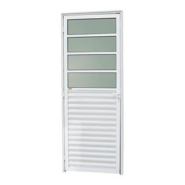 Imagem de Porta De Cozinha Linha 25 Vidro Boreal 210Cm X 80Cm Brimak Branco