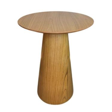 Imagem de Mesa De Apoio Cone Laminada Em Madeira Natural - Tampo 70 Cm Altura 60 Cm Cor Marrom