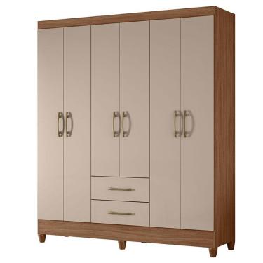 Imagem de Guarda Roupa Casal Panamá 6 Portas Carvalho Fendi - Moval