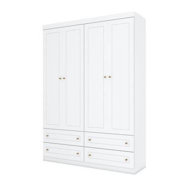 Imagem de Guarda Roupa Infantil Nova York 4 Portas Branco Hp - Henn