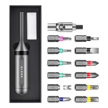 Imagem de Conjunto de Parafusas de Ratchet, Compartimento de Armazenamento Pop-Up, Parafusa de Manual de Metal, Bito de Parafusa Magnético CRV, Ferramenta de Mão Para Reparar Dispositivos Eletrônicos (13 IN 1)