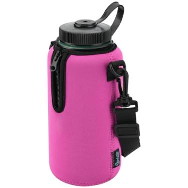 Imagem de Beautyflier Manga Isolante Térmica De Neoprene Para Garrafa D'Água, Compatível Com Nalgene 32 Oz, Alça Ombro Ajustável Boca Larga Etc. (Rosa Choque)