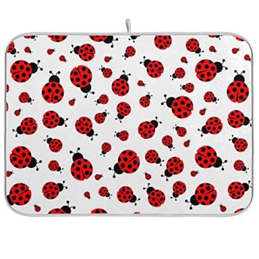 Imagem de ZzWwR Tapete Absorvente Para Secar Louças Ladybug, Microfibra, Decoração De Cozinha, Protetor Mesa Bancada, Escorredor Pia Multiuso (16 X 18 Pol.)