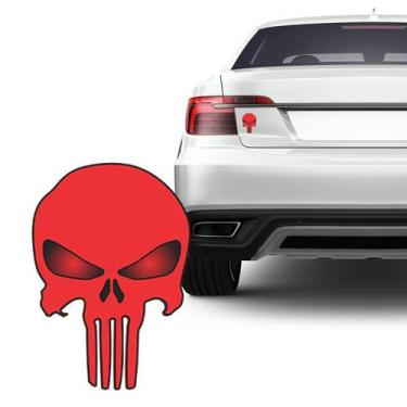Imagem de Adesivo Caveira O Justiceiro Olhos Vermelhos Refletiva - SPORTINOX, Go
