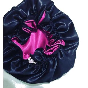 Imagem de Touca de cetim dupla face - NOGUEX, Preto com Pink
