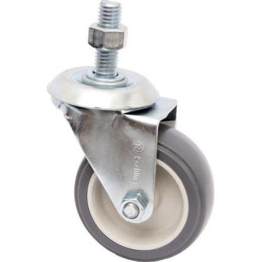 Imagem de (6pçs) Rodizio Girat. Rosca Parafuso 3pol. R312 Bp Pvc Anti Risco 60kg