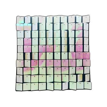 Imagem de Painel Metalizado Shimmer Wall Branco Nacarado Rosa Claro - 30x30cm - 