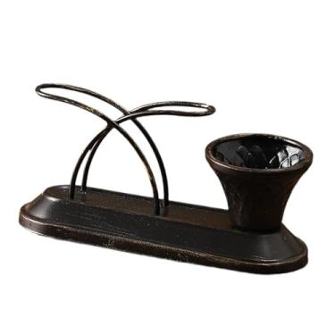 Imagem de IEUDNS Porta-guardanapos de ferro para mesa, dispensador de guardanapos de metal rústico independente para decoração de cafeteria, Porta-guardanapos