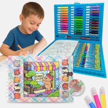 Imagem de Kit Maleta Pintura Dinossauros 150Pçs e Livro de Colorir Bobbie Goods,