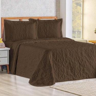 Imagem de Cobre Leito Queen Bouti Mavie Floral 180 Fios 3 Peças - Tabaco - Casa 