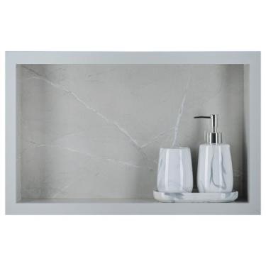 Imagem de Nicho Para Banheiro Em Porcelanato Polido Porta Shampoo Sabonete Organ