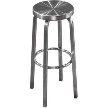 Imagem de Banqueta De Bar Sem Encosto Em Aço Inoxidável, Banqueta De Altura De Balcão, Qualidade Comercial, Acabamento Em Aço Inoxidável, Altura Do Assento De 65cm/75cm, Uso Inter, Stainless Steel, 65cm