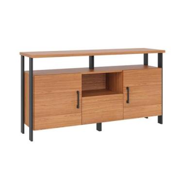 Imagem de Buffet Amal 100% MDF 2 Portas 1 Gaveta Freijó e Preto - Modern