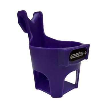 Imagem de Suporte de garrafa de água roxo para cerca | Suporte de copo e suporte | Comporta produtos Stanley, Yeti, Gatorade | Organizador de abrigos de beisebol e softball, empilhável para armazenamento fácil