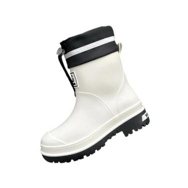 Imagem de Tachiuwa Botas de chuva femininas antiderrapantes, botas de chuva de PVC resistentes à água para dias chuvosos, sapatos de chuva, sapatos de jardim para pesca,