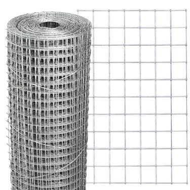 Imagem de Rolo de malha de arame galvanizado de 20 cm x 25 cm (19 GA) Rolo de cerca de fio de galinha para cercas de galinha/galinheiro, malha de tela, cercas de coelho/cobra, cercas de aves, fabricação de