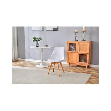 Imagem de Cadeira Conthey Eames Leda Design Ergonômico Estofada Courino Base Madeira