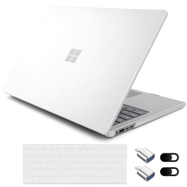 Imagem de Loyrina Capa fosca de cristal para laptop Microsoft Surface de 15 polegadas Copilot+ PC 2024 (7ª edição), capa ultrafina leve com capa de teclado macia, adaptador OTG e webcam, transparente fosco