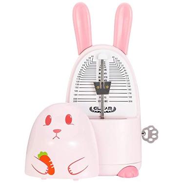 Imagem de Metrônomo mecânico de desenho fofo de fácil controle para piano com sino, rosa-coelho