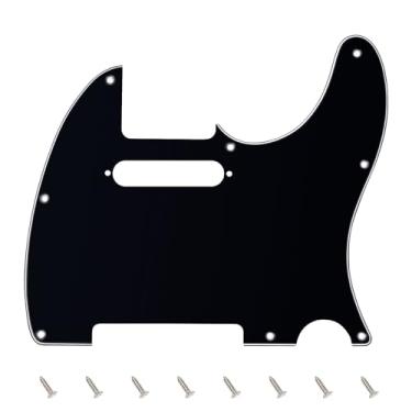 Imagem de Banworks 3 Ply Tele Pickguard 8 furos para guitarra elétrica Pickguard placa para USA/Mexican Fender Modern Style Standard Tele Telecaster JT/HB-03 Preto brilhante