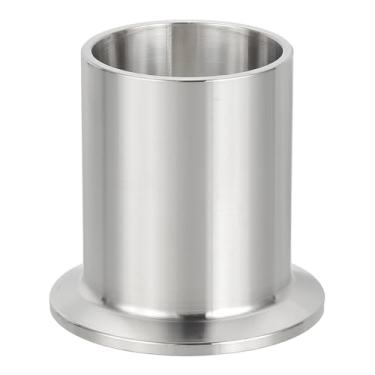 Imagem de PATIKIL Conexão sanitária de aço inoxidável 304, braçadeira de solda longa, encaixe de tubulação de virola de 1 1/2" (38 mm) Conector OD de tubo de 50,5 mm Flange de virola OD para processamento de